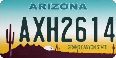 AZ license plate AXH2614