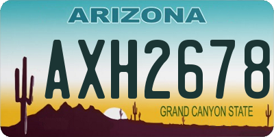 AZ license plate AXH2678
