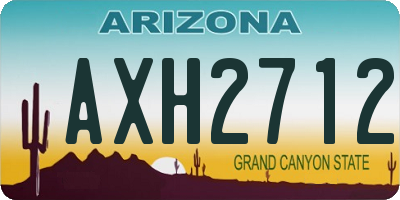AZ license plate AXH2712