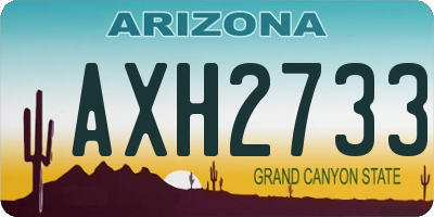 AZ license plate AXH2733