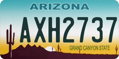 AZ license plate AXH2737