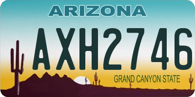 AZ license plate AXH2746