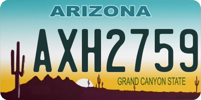 AZ license plate AXH2759