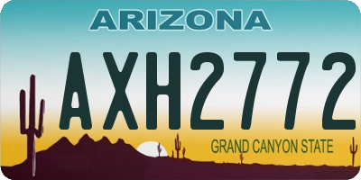 AZ license plate AXH2772