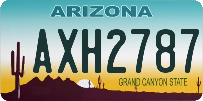 AZ license plate AXH2787
