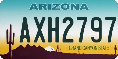 AZ license plate AXH2797