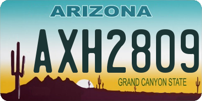 AZ license plate AXH2809