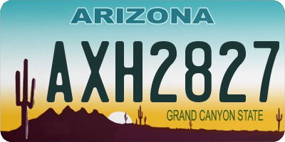 AZ license plate AXH2827