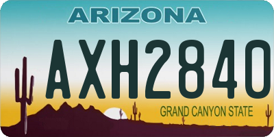 AZ license plate AXH2840