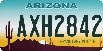 AZ license plate AXH2842