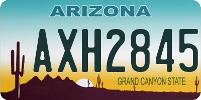 AZ license plate AXH2845