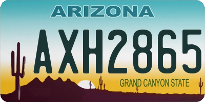 AZ license plate AXH2865