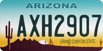 AZ license plate AXH2907