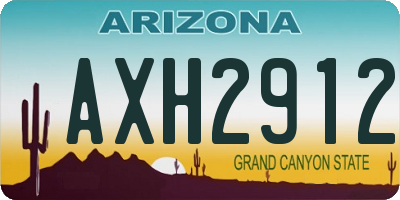 AZ license plate AXH2912