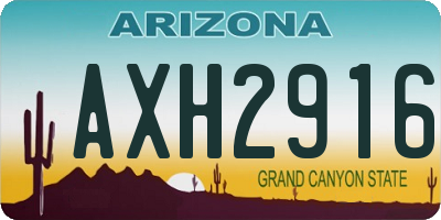 AZ license plate AXH2916