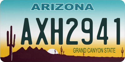 AZ license plate AXH2941
