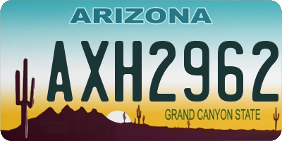 AZ license plate AXH2962
