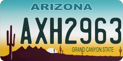 AZ license plate AXH2963