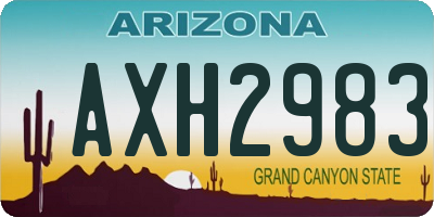 AZ license plate AXH2983