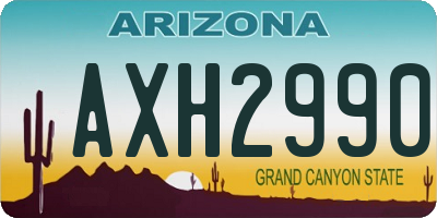 AZ license plate AXH2990