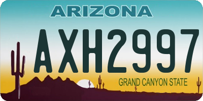AZ license plate AXH2997