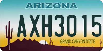 AZ license plate AXH3015