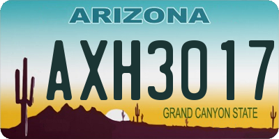 AZ license plate AXH3017