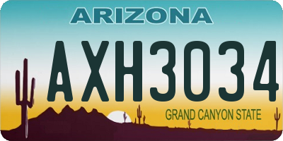 AZ license plate AXH3034