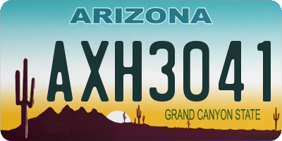 AZ license plate AXH3041