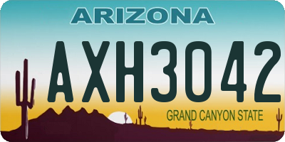 AZ license plate AXH3042