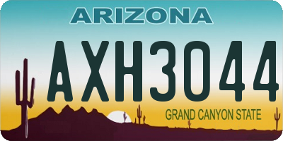 AZ license plate AXH3044