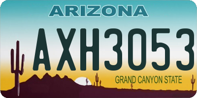 AZ license plate AXH3053