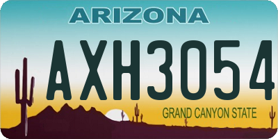AZ license plate AXH3054