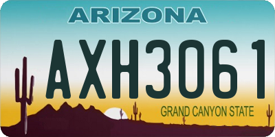 AZ license plate AXH3061
