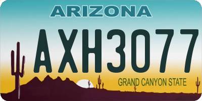 AZ license plate AXH3077