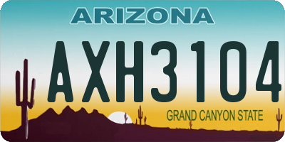 AZ license plate AXH3104