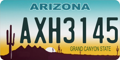 AZ license plate AXH3145