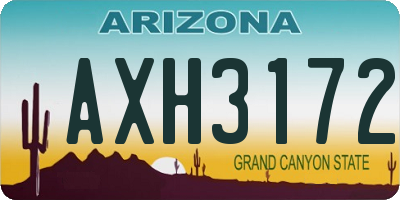 AZ license plate AXH3172