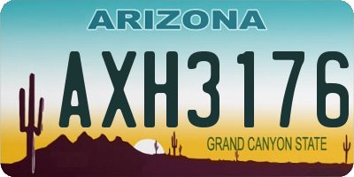 AZ license plate AXH3176
