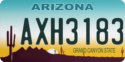 AZ license plate AXH3183