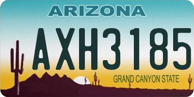AZ license plate AXH3185