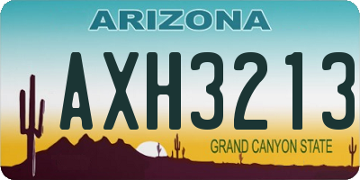 AZ license plate AXH3213