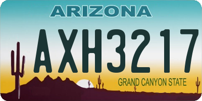 AZ license plate AXH3217
