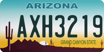 AZ license plate AXH3219