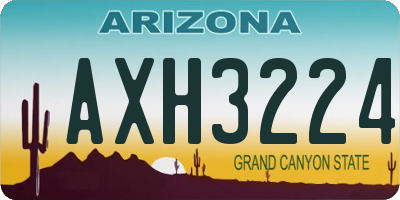 AZ license plate AXH3224