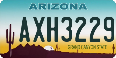 AZ license plate AXH3229