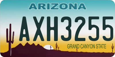 AZ license plate AXH3255