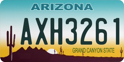 AZ license plate AXH3261