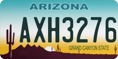 AZ license plate AXH3276