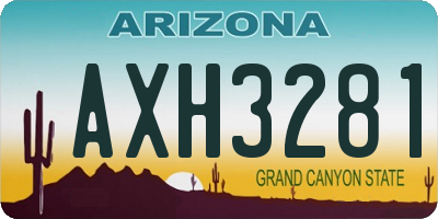 AZ license plate AXH3281